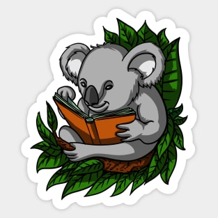 Koala Bear Book Lover Sticker